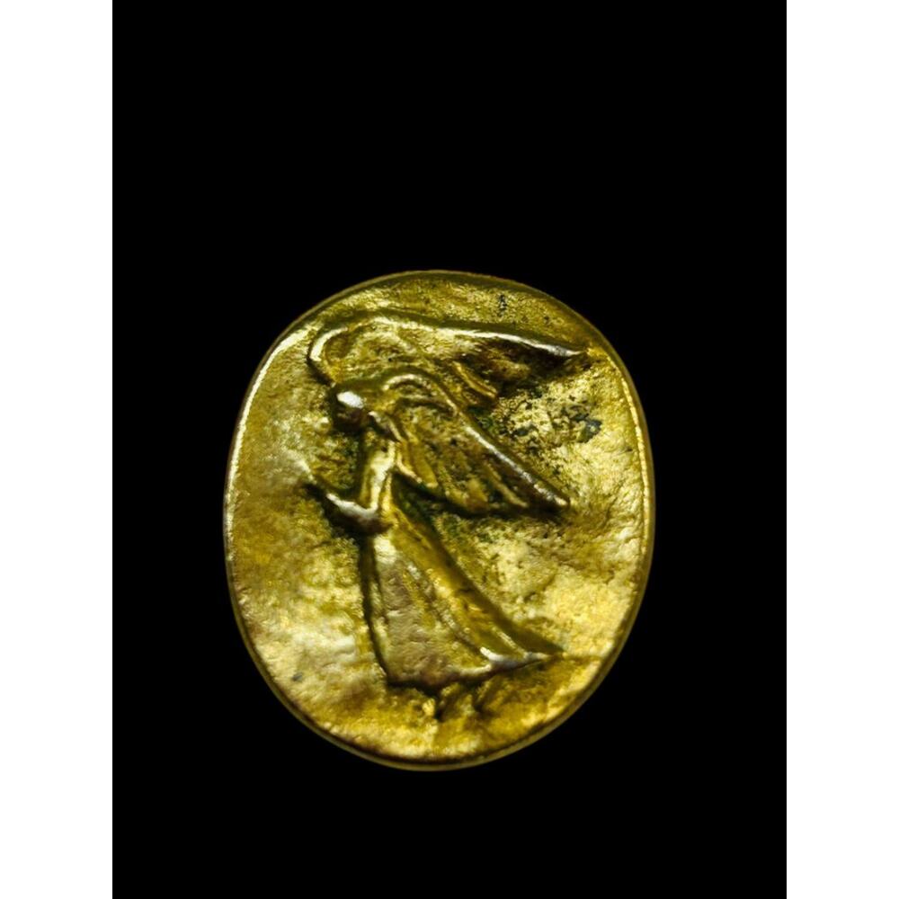 Vintage “V” Vilmain Gold Plated Guardian Angel Pocket Coin Token 1"